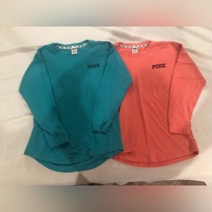 PINK crewneck sweatshirt - LOT of 2. Size XS
